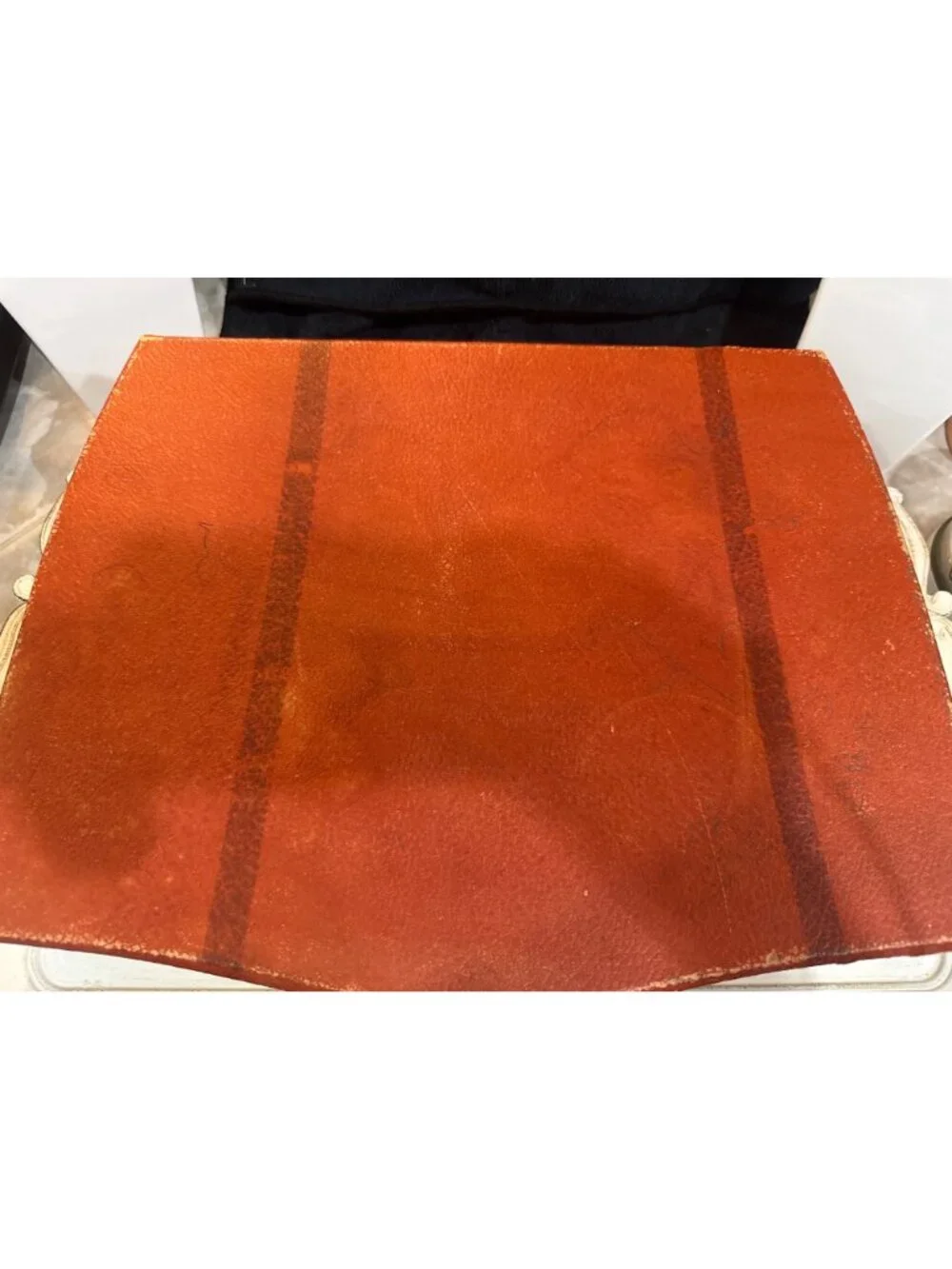 Vintage Flatware Storage Chest Box - Anti-Tarnish Red Felt Lining, Curved Lid Mi